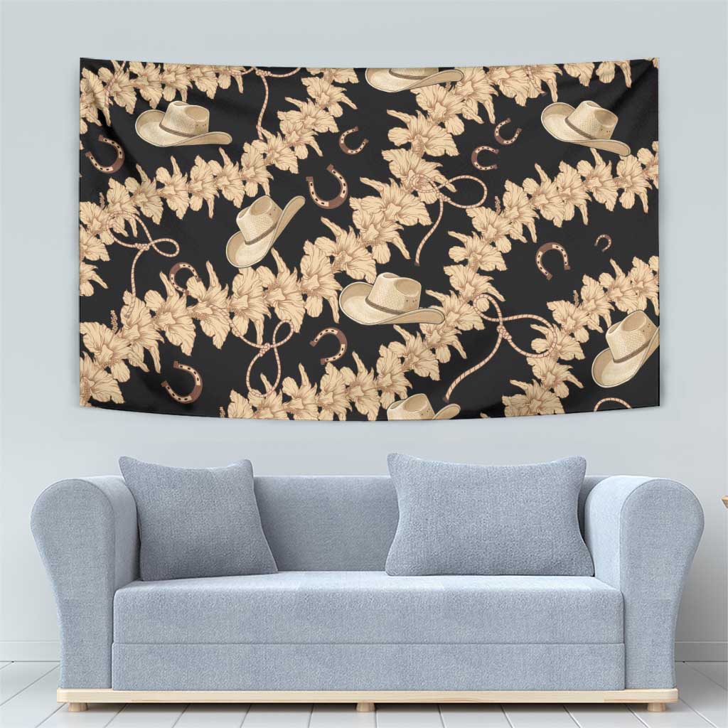 Vanuatu Cowboy Tapestry Seamless Straw Hats Hibiscus - Polynesian Pride