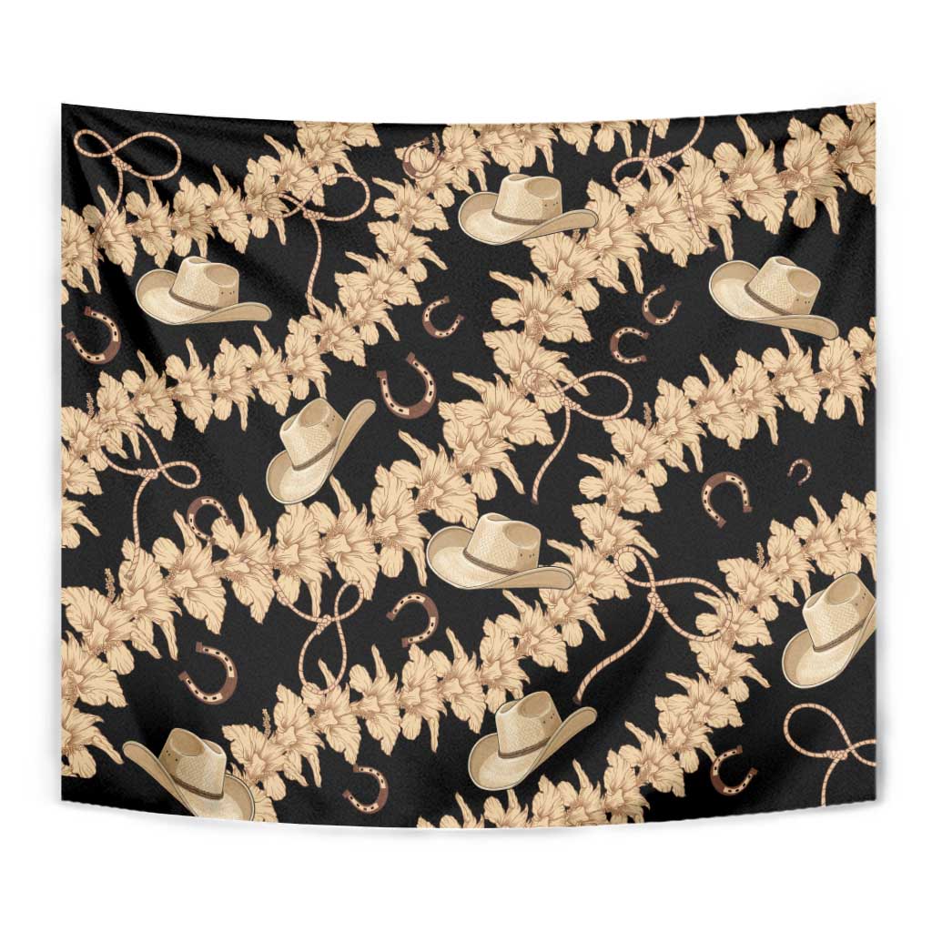 Vanuatu Cowboy Tapestry Seamless Straw Hats Hibiscus - Polynesian Pride