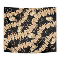 Vanuatu Cowboy Tapestry Seamless Straw Hats Hibiscus - Polynesian Pride