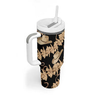 Vanuatu Cowboy Tumbler With Handle Seamless Straw Hats Hibiscus - Polynesian Pride