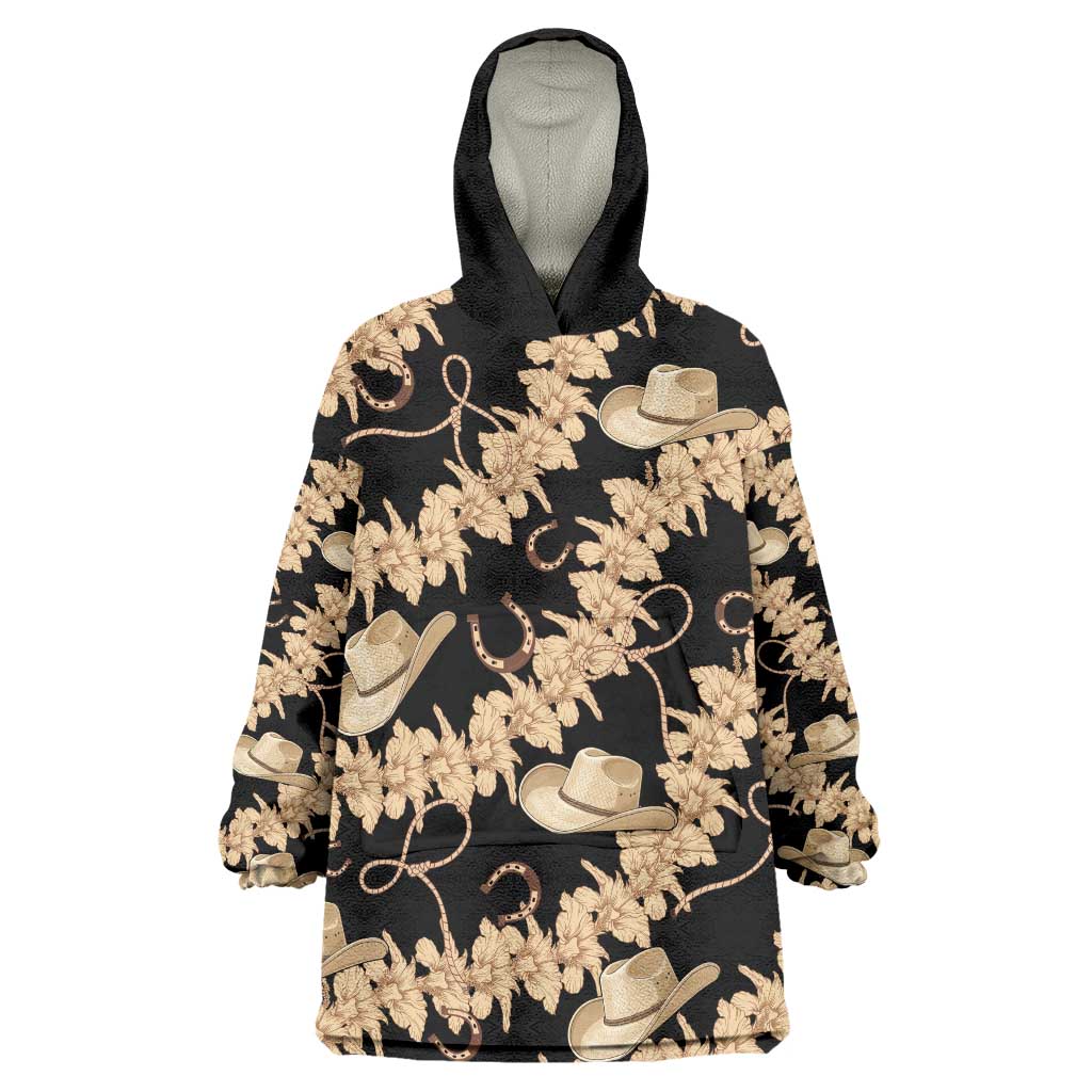 Vanuatu Cowboy Wearable Blanket Hoodie Seamless Straw Hats Hibiscus - Polynesian Pride