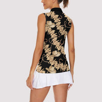 Vanuatu Cowboy Women Sleeveless Polo Shirt Seamless Straw Hats Hibiscus LT14 - Polynesian Pride