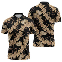Vanuatu Cowboy Zipper Polo Shirt Seamless Straw Hats Hibiscus LT14 - Polynesian Pride