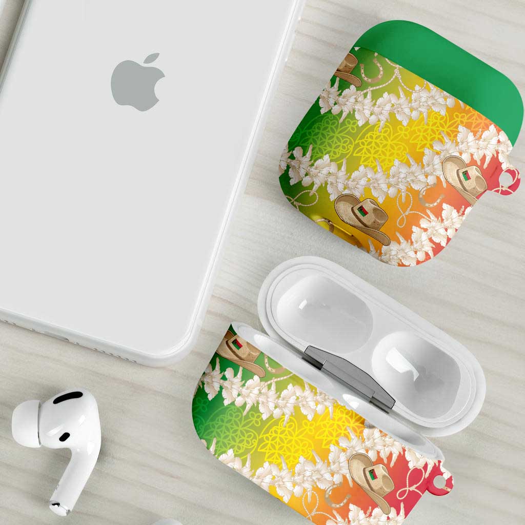 Vanuatu Cowboy AirPods Case Straw Hats Hibiscus With Sand Drawing LT14 - Polynesian Pride