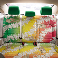 Vanuatu Cowboy Back Car Seat Cover Straw Hats Hibiscus With Sand Drawing - Polynesian Pride
