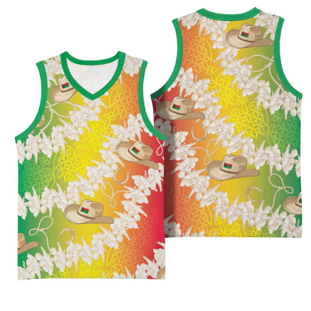 Vanuatu Cowboy Basketball Jersey Straw Hats Hibiscus With Sand Drawing LT14 - Polynesian Pride