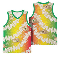 Vanuatu Cowboy Basketball Jersey Straw Hats Hibiscus With Sand Drawing LT14 - Polynesian Pride