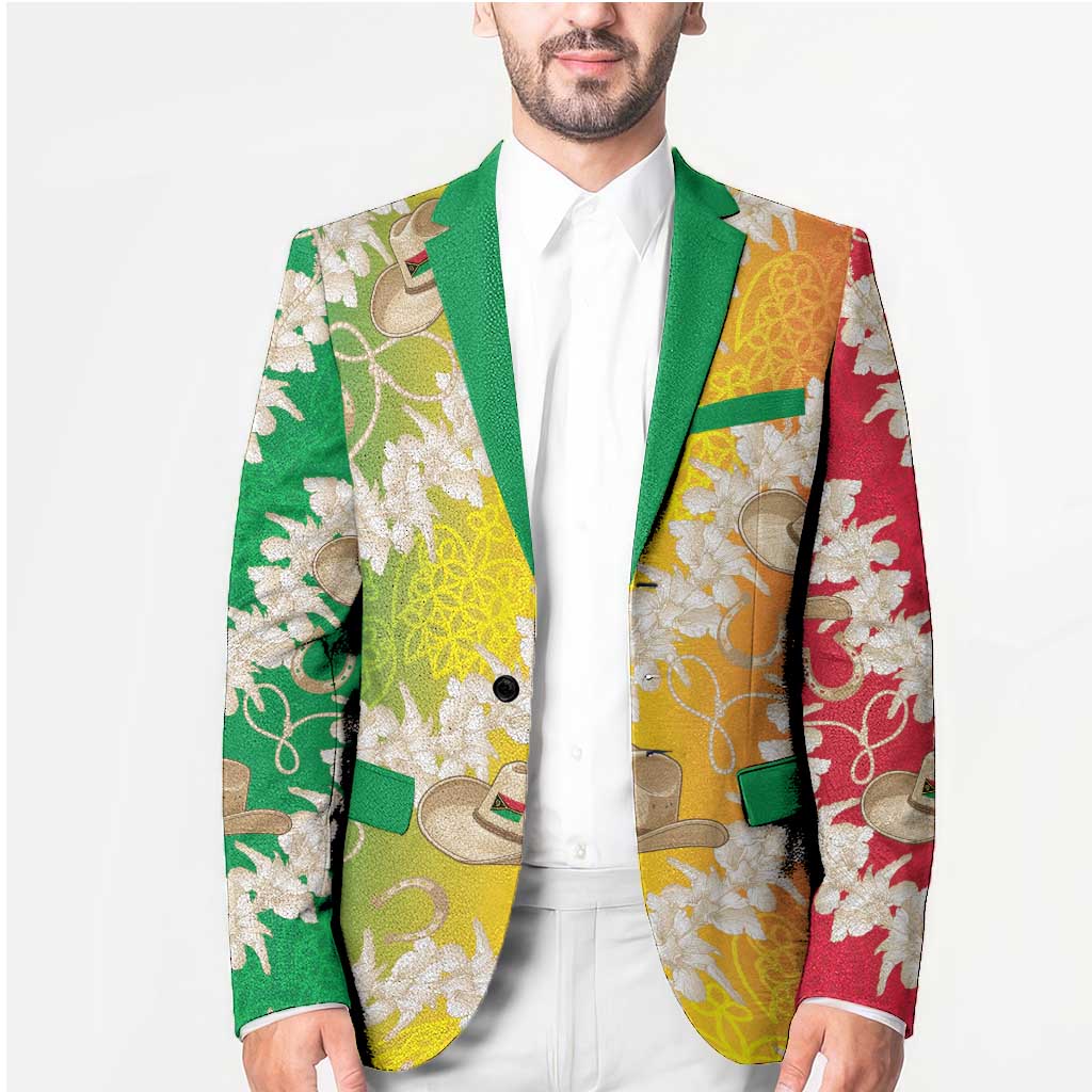 Vanuatu Cowboy Blazer Straw Hats Hibiscus With Sand Drawing LT14 - Polynesian Pride
