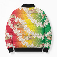 Vanuatu Cowboy Bomber Puffer Jacket Straw Hats Hibiscus With Sand Drawing LT14 - Polynesian Pride