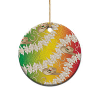 Vanuatu Cowboy Ceramic Ornament Straw Hats Hibiscus With Sand Drawing LT14 - Polynesian Pride