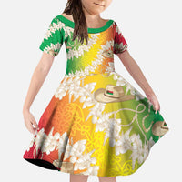 Vanuatu Cowboy Family Matching Long Sleeve Bodycon Dress and Hawaiian Shirt Straw Hats Hibiscus With Sand Drawing - Polynesian Pride