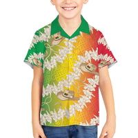 Vanuatu Cowboy Family Matching Off The Shoulder Long Sleeve Dress and Hawaiian Shirt Straw Hats Hibiscus With Sand Drawing - Polynesian Pride