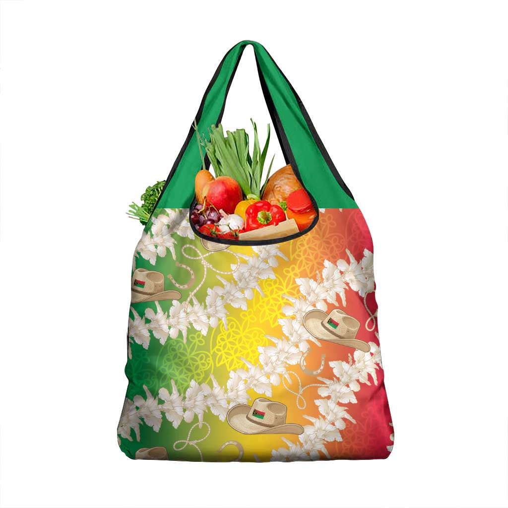 Vanuatu Cowboy Grocery Bag Straw Hats Hibiscus With Sand Drawing LT14 1-pack One Size Reggae - Polynesian Pride