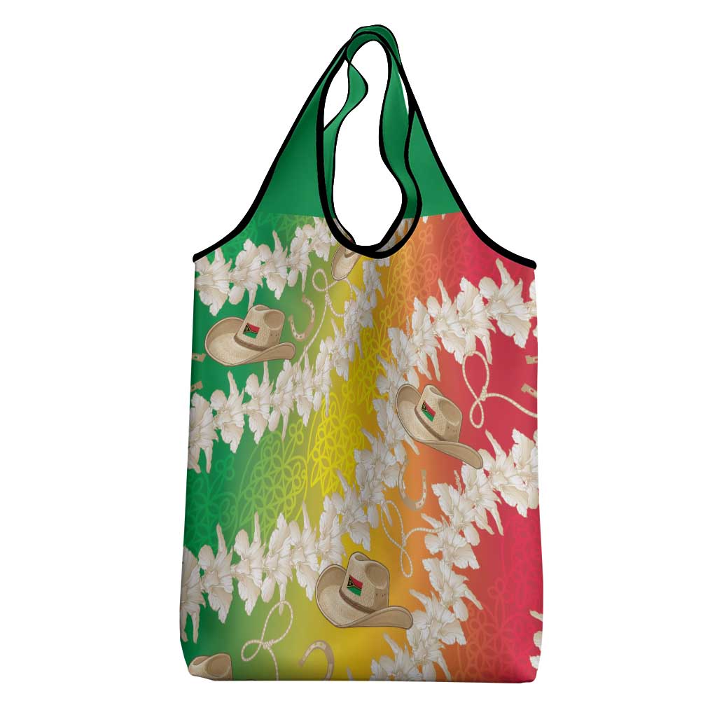 Vanuatu Cowboy Grocery Bag Straw Hats Hibiscus With Sand Drawing LT14 - Polynesian Pride