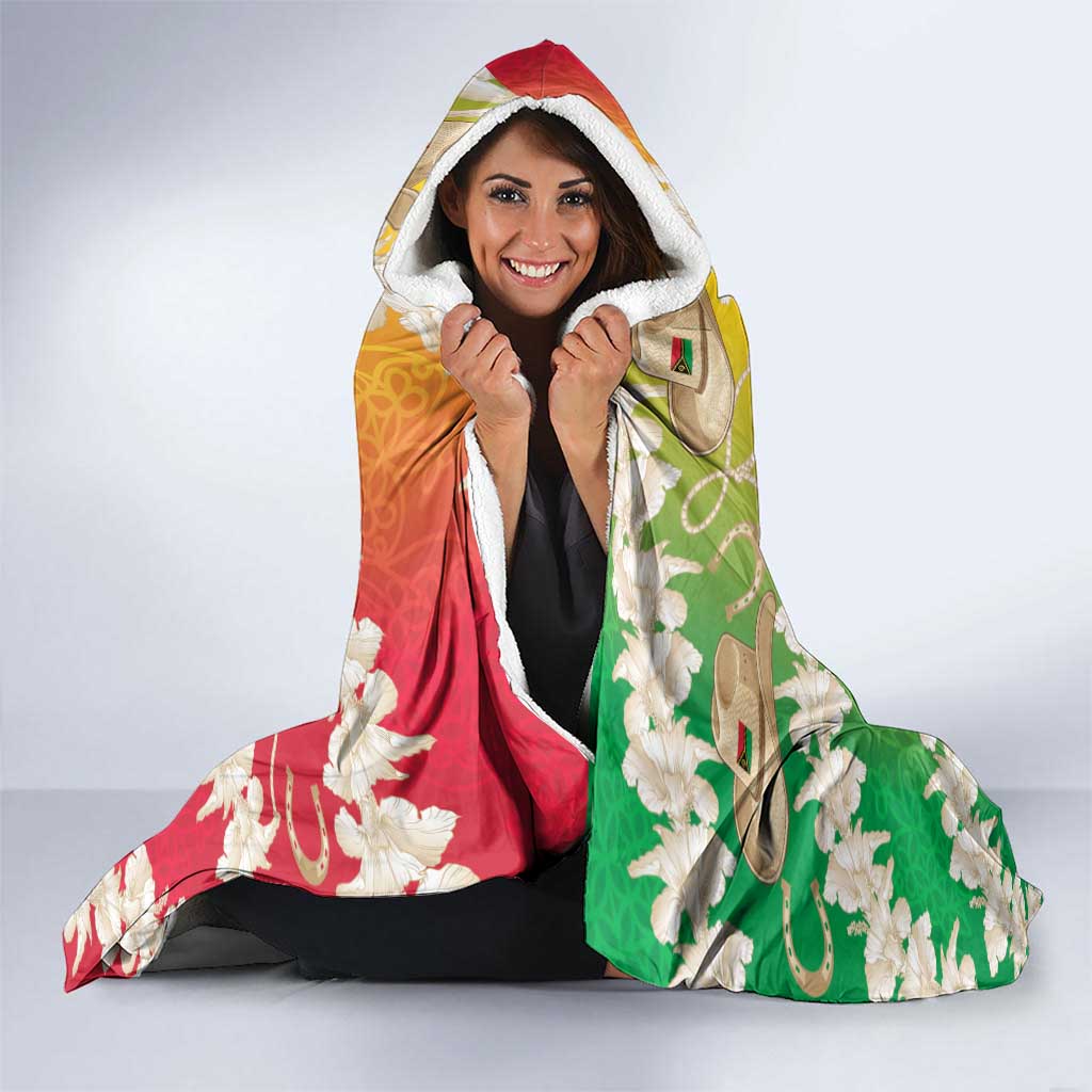 Vanuatu Cowboy Hooded Blanket Straw Hats Hibiscus With Sand Drawing - Polynesian Pride