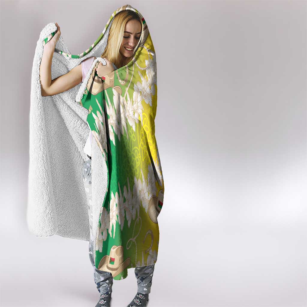 Vanuatu Cowboy Hooded Blanket Straw Hats Hibiscus With Sand Drawing - Polynesian Pride