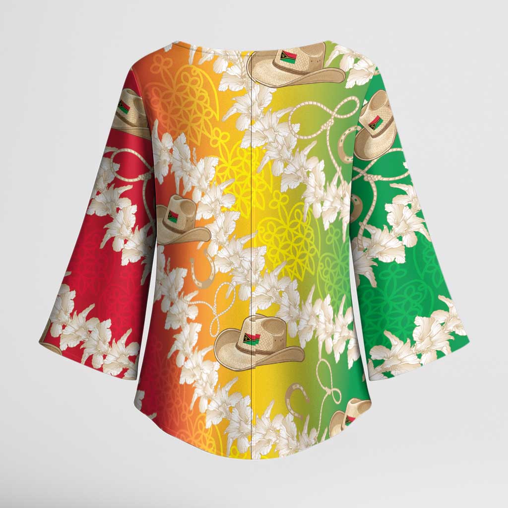 Vanuatu Cowboy Kimono Sleeve Blouse Straw Hats Hibiscus With Sand Drawing LT14 - Polynesian Pride