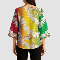 Vanuatu Cowboy Kimono Sleeve Blouse Straw Hats Hibiscus With Sand Drawing LT14 - Polynesian Pride