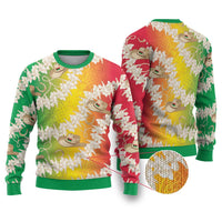 Vanuatu Cowboy Ugly Christmas Sweater Straw Hats Hibiscus With Sand Drawing - Polynesian Pride