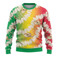 Vanuatu Cowboy Ugly Christmas Sweater Straw Hats Hibiscus With Sand Drawing - Polynesian Pride