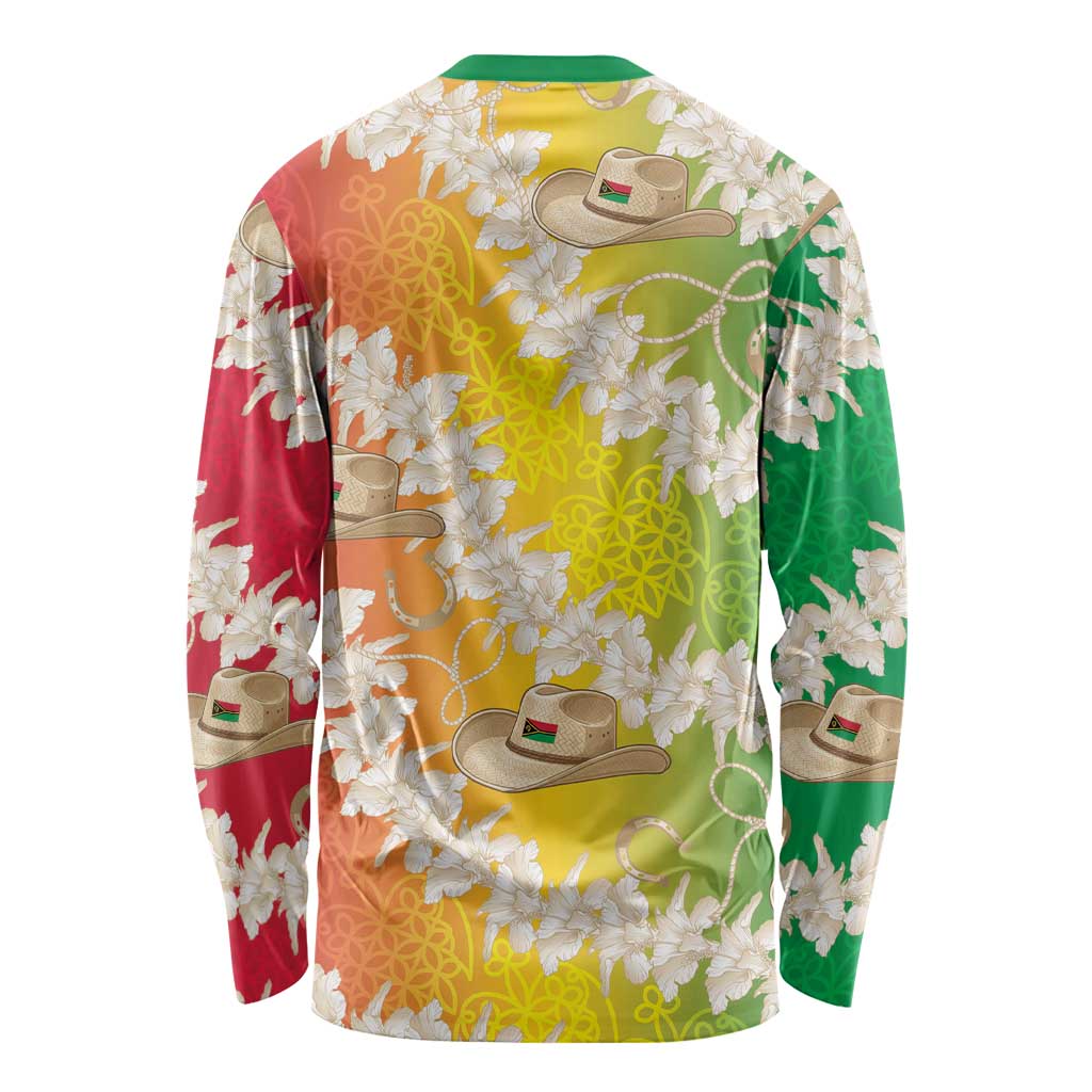 Vanuatu Cowboy Long Sleeve Shirt Straw Hats Hibiscus With Sand Drawing LT14 - Polynesian Pride
