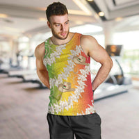 Vanuatu Cowboy Men Tank Top Straw Hats Hibiscus With Sand Drawing - Polynesian Pride