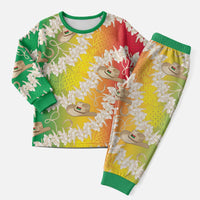 Vanuatu Cowboy Christmas Pajama Set Straw Hats Hibiscus With Sand Drawing LT14 Men Reggae - Polynesian Pride