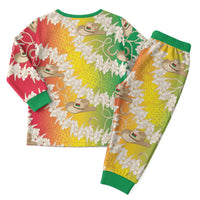 Vanuatu Cowboy Christmas Pajama Set Straw Hats Hibiscus With Sand Drawing LT14 - Polynesian Pride