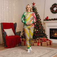 Vanuatu Cowboy Christmas Pajama Set Straw Hats Hibiscus With Sand Drawing LT14 Women Reggae - Polynesian Pride