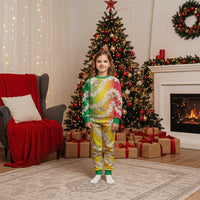 Vanuatu Cowboy Christmas Pajama Set Straw Hats Hibiscus With Sand Drawing LT14 Kid Reggae - Polynesian Pride
