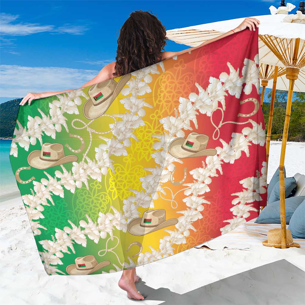 Vanuatu Cowboy Sarong Straw Hats Hibiscus With Sand Drawing - Polynesian Pride