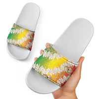 Vanuatu Cowboy Slide Sandals Straw Hats Hibiscus With Sand Drawing LT14 - Polynesian Pride