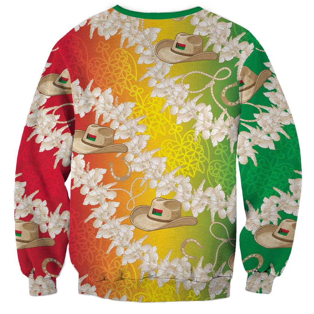 Vanuatu Cowboy Sweatshirt Straw Hats Hibiscus With Sand Drawing LT14 - Polynesian Pride