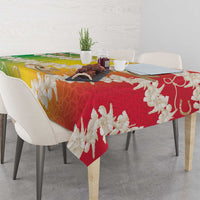 Vanuatu Cowboy Tablecloth Straw Hats Hibiscus With Sand Drawing LT14 - Polynesian Pride
