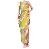 Vanuatu Cowboy Tank Maxi Dress Straw Hats Hibiscus With Sand Drawing - Polynesian Pride