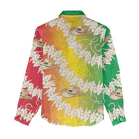 Vanuatu Cowboy Women Casual Shirt Straw Hats Hibiscus With Sand Drawing - Polynesian Pride