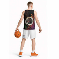 Vanuatu Boar Cowboy Basketball Jersey Tusk Gradient Polynesian Pattern LT14 - Polynesian Pride