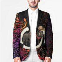 Vanuatu Boar Cowboy Blazer Tusk Gradient Polynesian Pattern LT14 - Polynesian Pride