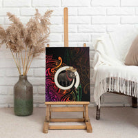 Vanuatu Boar Cowboy Canvas Wall Art Tusk Gradient Polynesian Pattern LT14 - Polynesian Pride