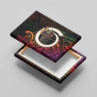 Vanuatu Boar Cowboy Canvas Wall Art Tusk Gradient Polynesian Pattern LT14 - Polynesian Pride