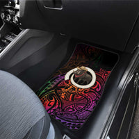 Vanuatu Boar Cowboy Car Mats Tusk Gradient Polynesian Pattern - Polynesian Pride