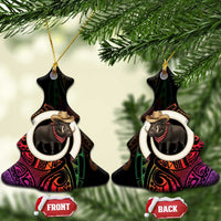 Vanuatu Boar Cowboy Ceramic Ornament Tusk Gradient Polynesian Pattern LT14 Christmas Tree Black - Polynesian Pride