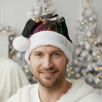 Vanuatu Boar Cowboy Christmas Santa Hat Tusk Gradient Polynesian Pattern - Polynesian Pride