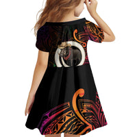 Vanuatu Boar Cowboy Family Matching Off Shoulder Short Dress and Hawaiian Shirt Tusk Gradient Polynesian Pattern - Polynesian Pride