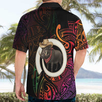 Vanuatu Boar Cowboy Hawaiian Shirt Tusk Gradient Polynesian Pattern LT14 - Polynesian Pride