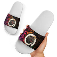 Vanuatu Boar Cowboy Slide Sandals Tusk Gradient Polynesian Pattern LT14 - Polynesian Pride