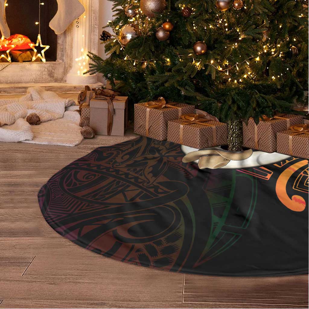 Vanuatu Boar Cowboy Tree Skirt Tusk Gradient Polynesian Pattern LT14 - Polynesian Pride