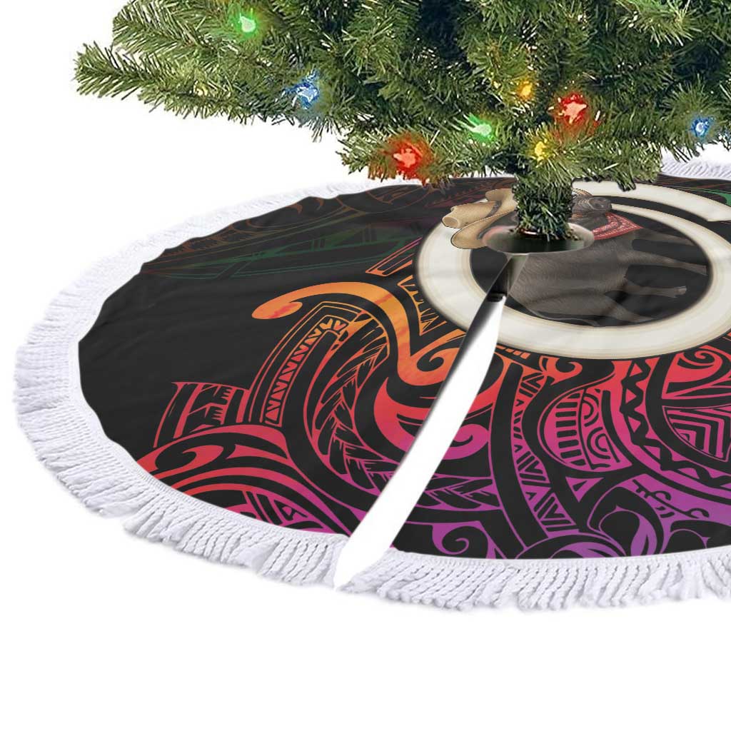 Vanuatu Boar Cowboy Tree Skirt Tusk Gradient Polynesian Pattern LT14 - Polynesian Pride