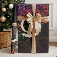 Vanuatu Boar Cowboy Wrapping Paper Tusk Gradient Polynesian Pattern LT14 - Polynesian Pride