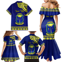 Personalised Fiji Natabua High School Family Matching Mermaid Dress and Hawaiian Shirt Fijian Tapa Pattern LT14 - Polynesian Pride